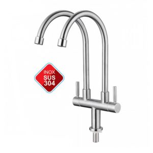 Vòi đôi rửa chén lạnh INOX304 - HÀNG CHÍNH HÃNG